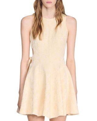 Sandro Short Floral Jacquard Dress