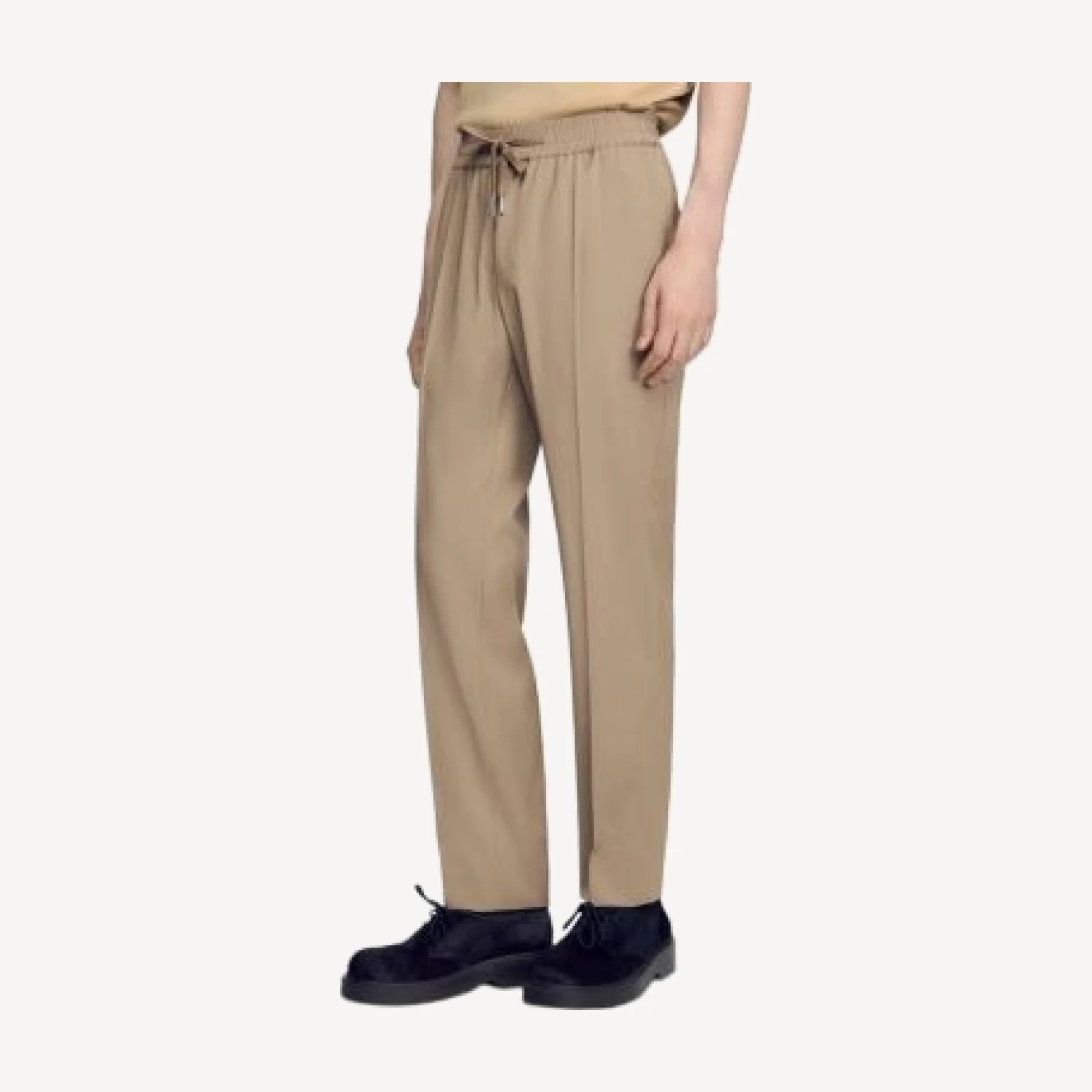 Sandro New Alpha Classic Fit Wool Blend Drawstring Pants