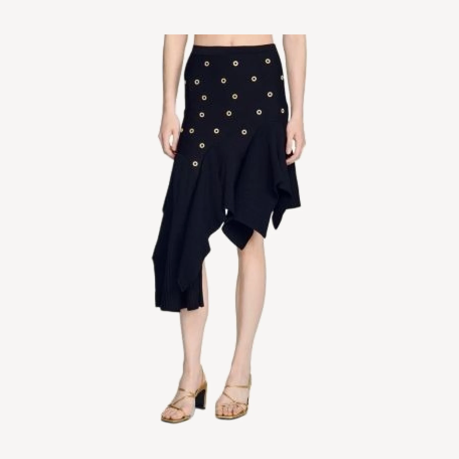 Sandro Studded Knit Skirt
