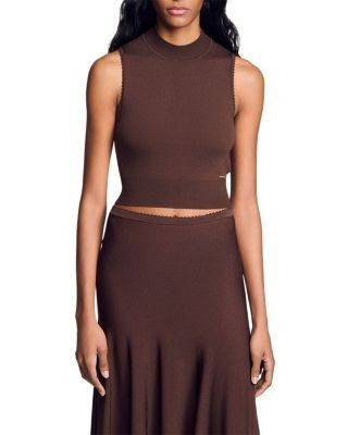 Sandro Giovi Knit Cropped Top
