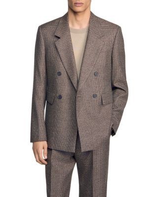 Sandro Pied De Poule Classic Fit Wool Houndstooth Jacket