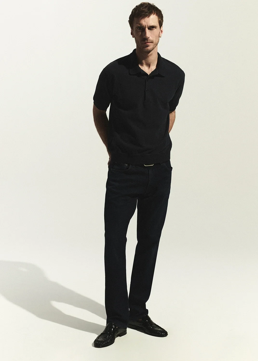 Banded Polo in Navy