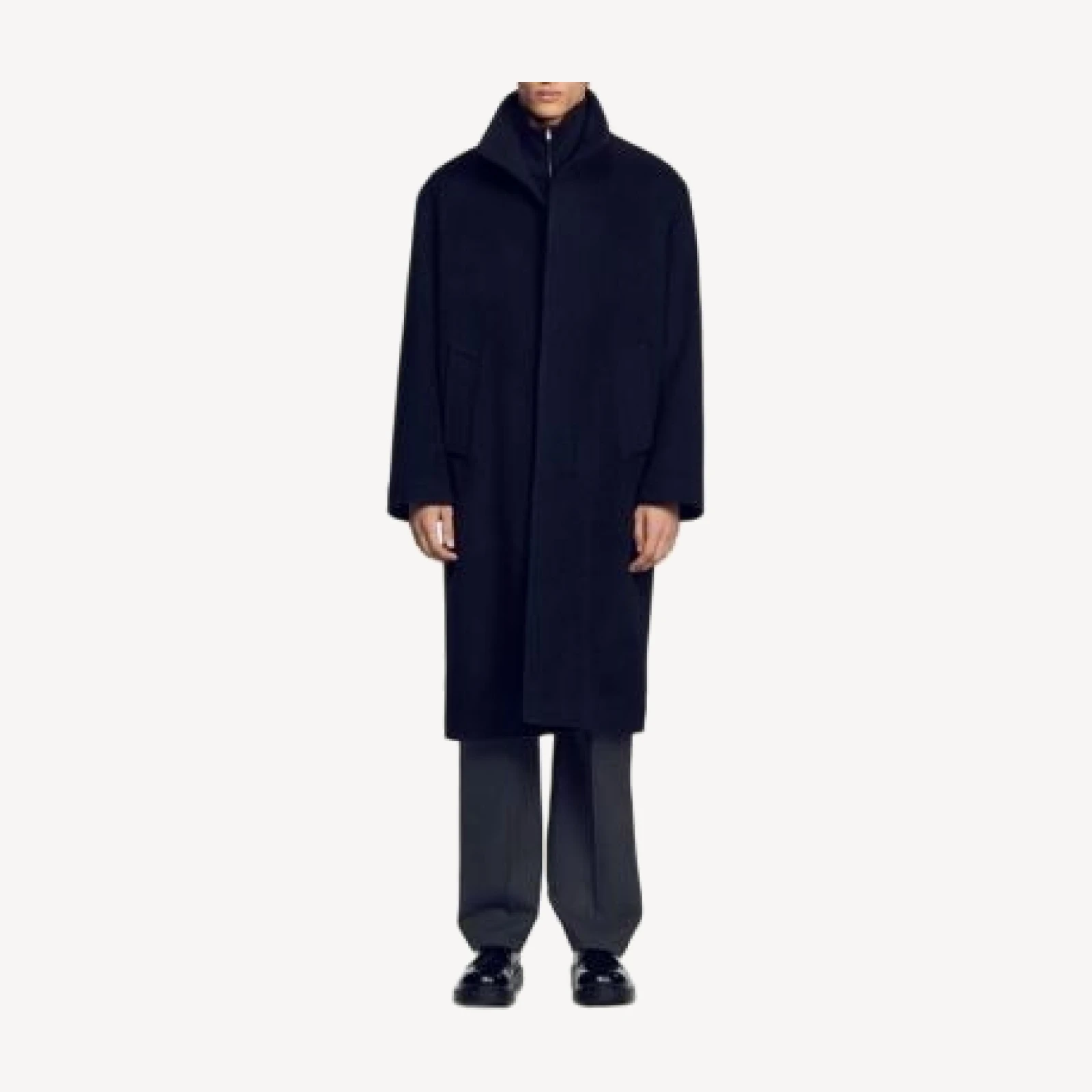 Sandro Owen Wool Blend Long Coat