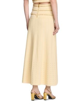 Sandro Lorianne Embellished Knit Maxi Skirt