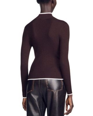Sandro Cole Wool & Silk Ribbed Sweater