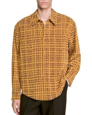 Sandro Velvet Flocking Thread Shirt