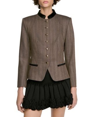 Sandro Sixtine Band Collar Jacket