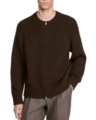 Sandro Bomber Collar Cardigan Sweater