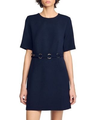 Sandro Julia Ring Belt Mini Dress