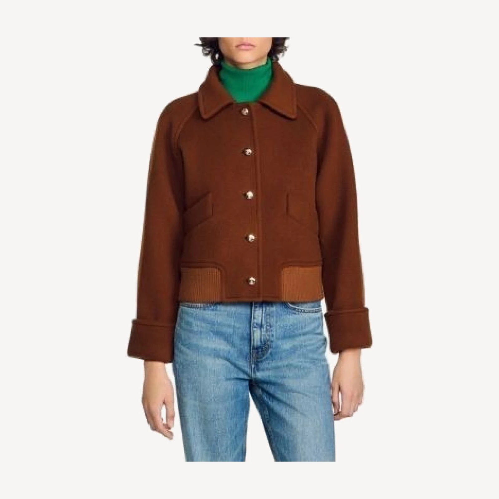 Sandro Anderson Wool Blend Short Coat