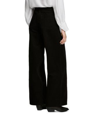 Sandro Bastiaan Corduroy Patch Pocket Wide Leg Pants