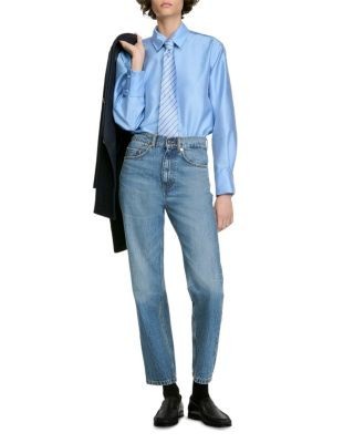 Sandro Suzanne Embellished Trim Satin Shirt