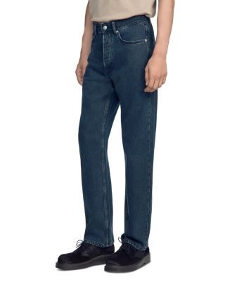 Sandro Regular Fit Faded Cotton Jeans in Grey Blue