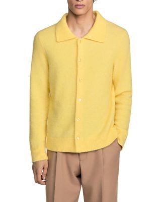 Sandro Bold Collar Button Down Cardigan Sweater