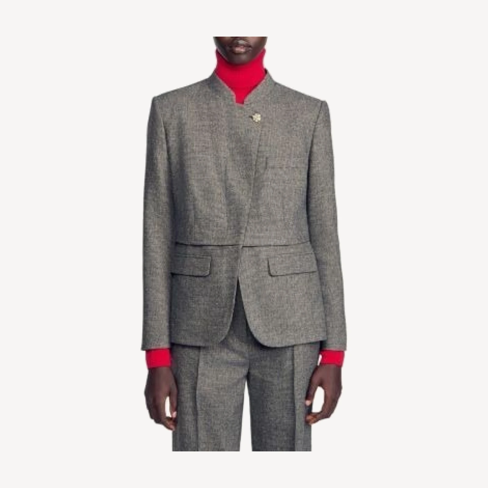 Sandro Vannina Band Collar Suit Jacket