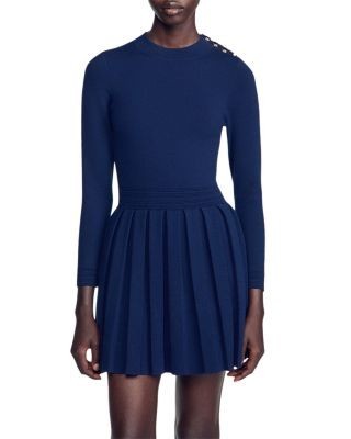 Sandro Velia Knit Flare Dress