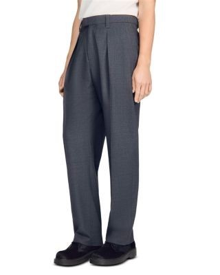 Sandro Gerard Wool Wide Leg Trousers