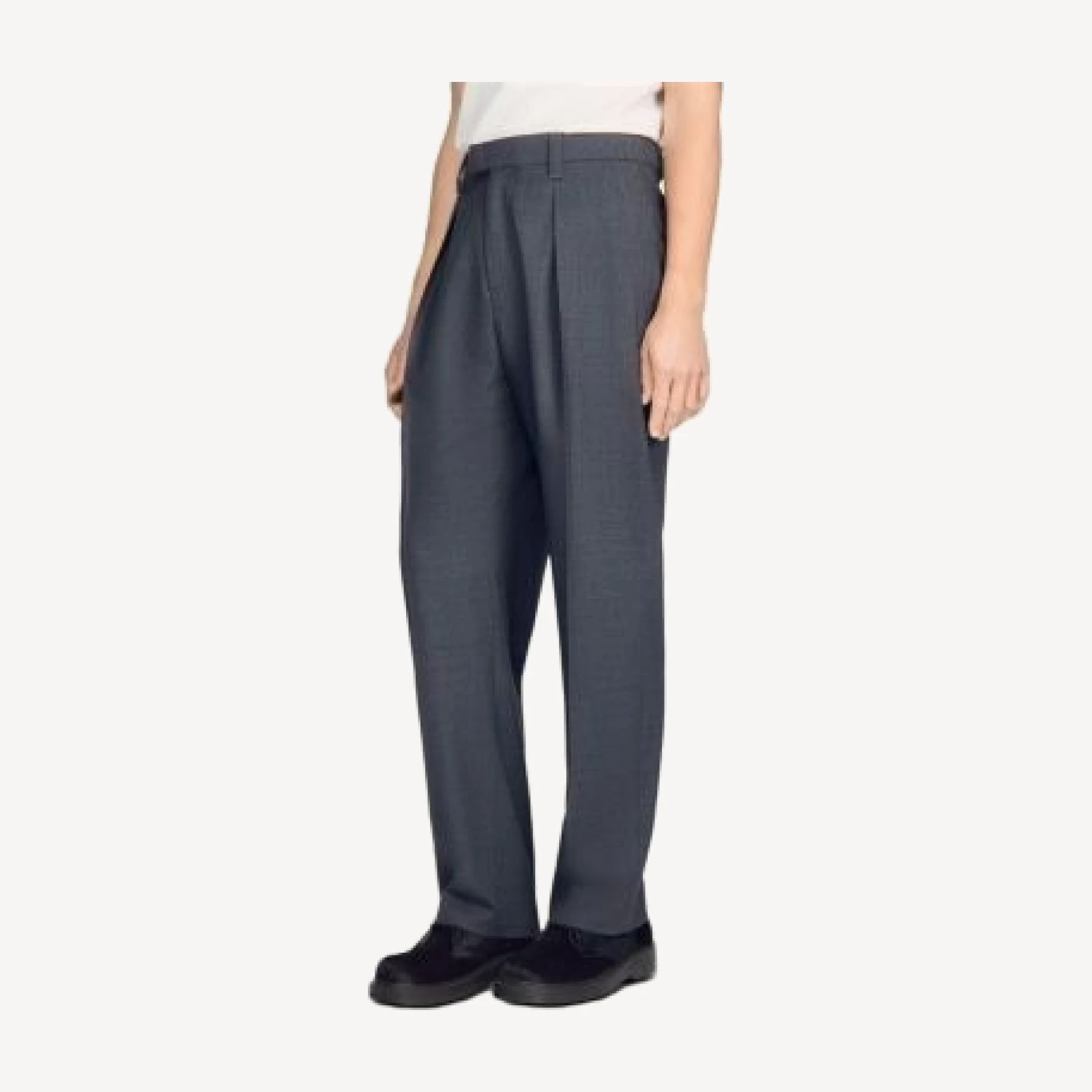 Sandro Gerard Wool Wide Leg Trousers