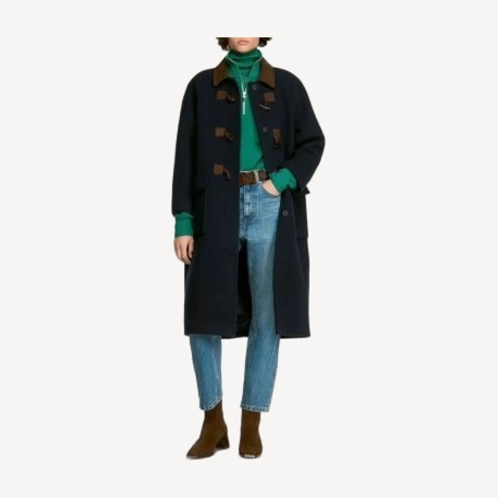 Sandro Carter Wool Blend Duffel Coat