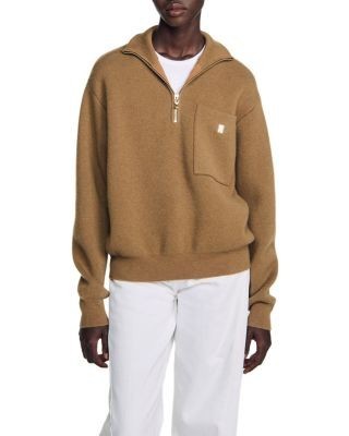 Sandro Mathea Wool Blend Half Zip Sweater
