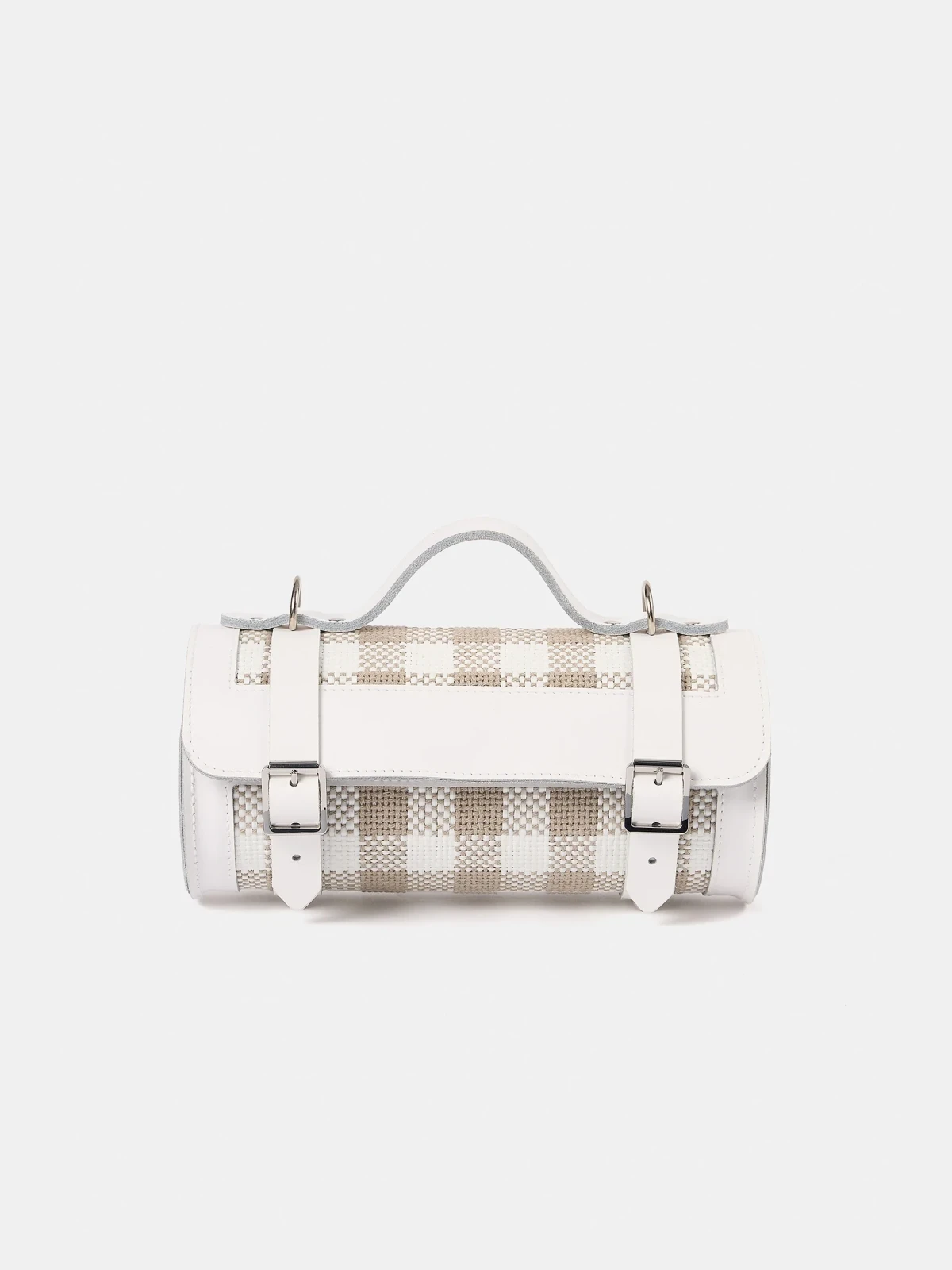 The Mini Bowls Bag - Taupe Plaid & Brilliant White