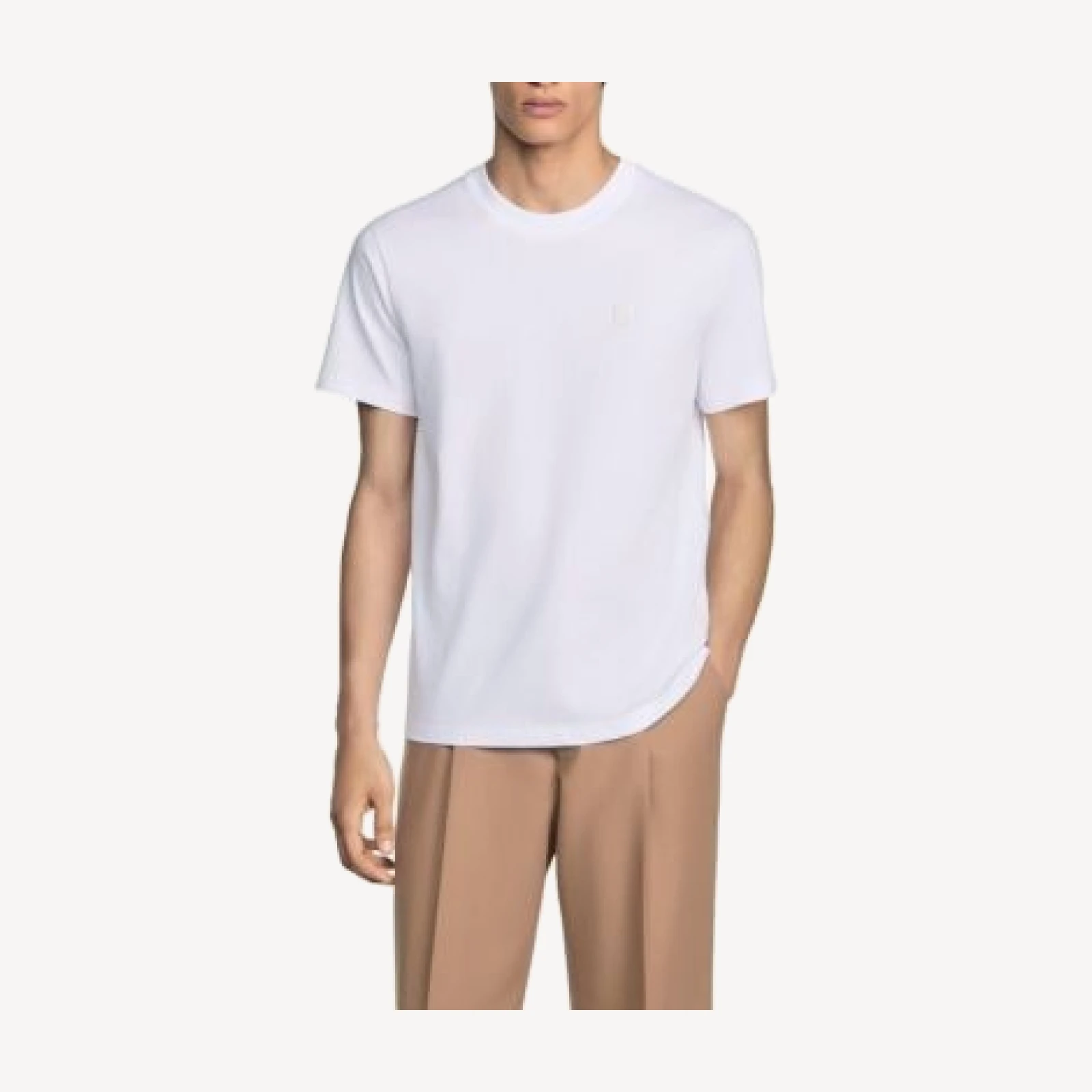 Sandro Cotton T Shirt with Leather Logo Patch