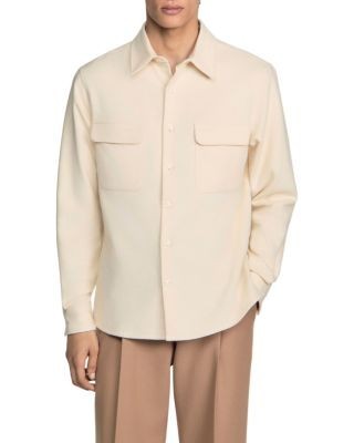 Sandro Cotton Flannel Pocket Shirt