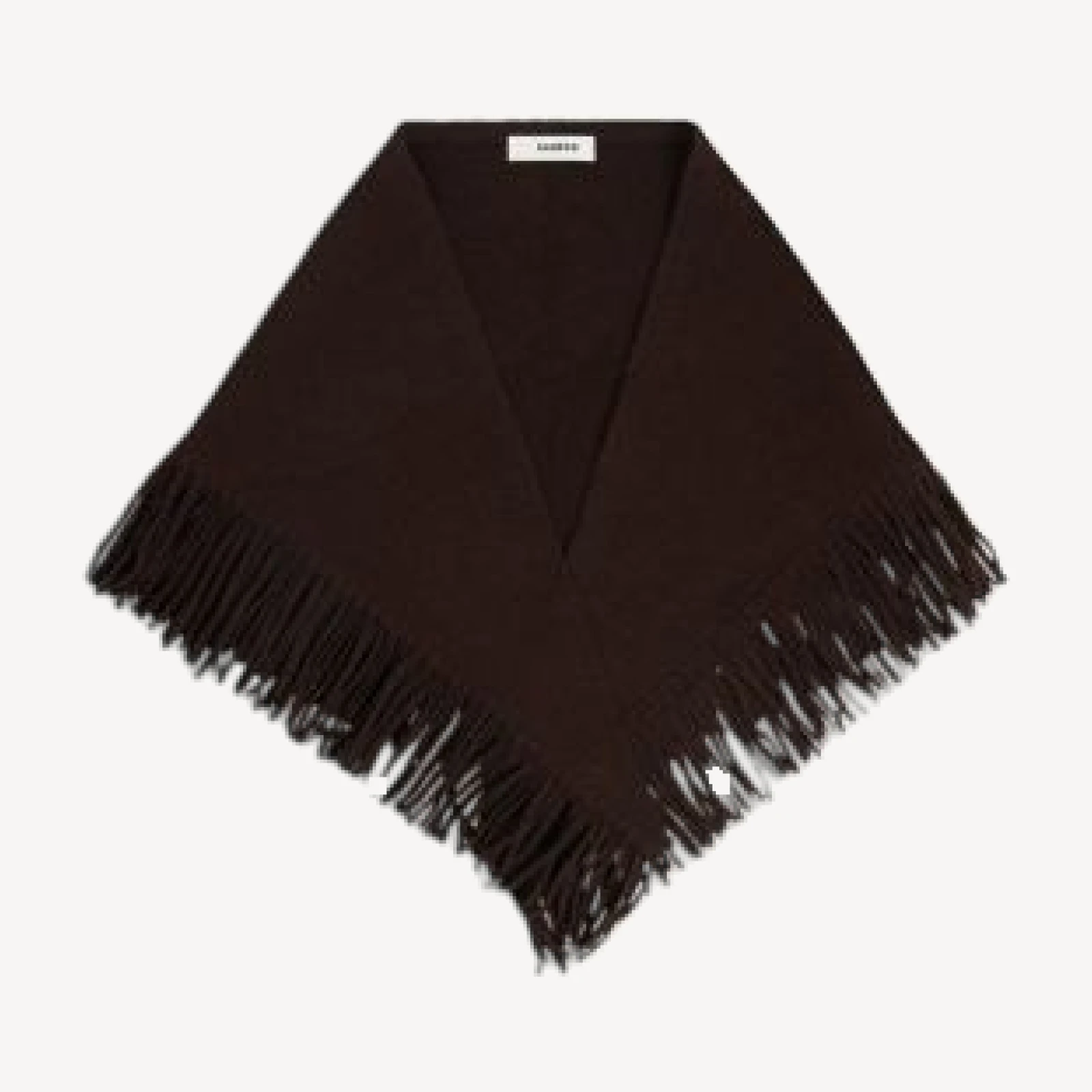 Sandro Fringed Wool & Cashmere Triangle Scarf