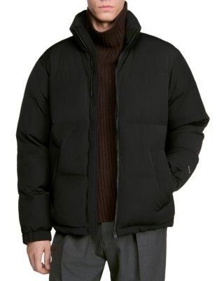 Sandro Tech Fabric Zip Puffer Jacket