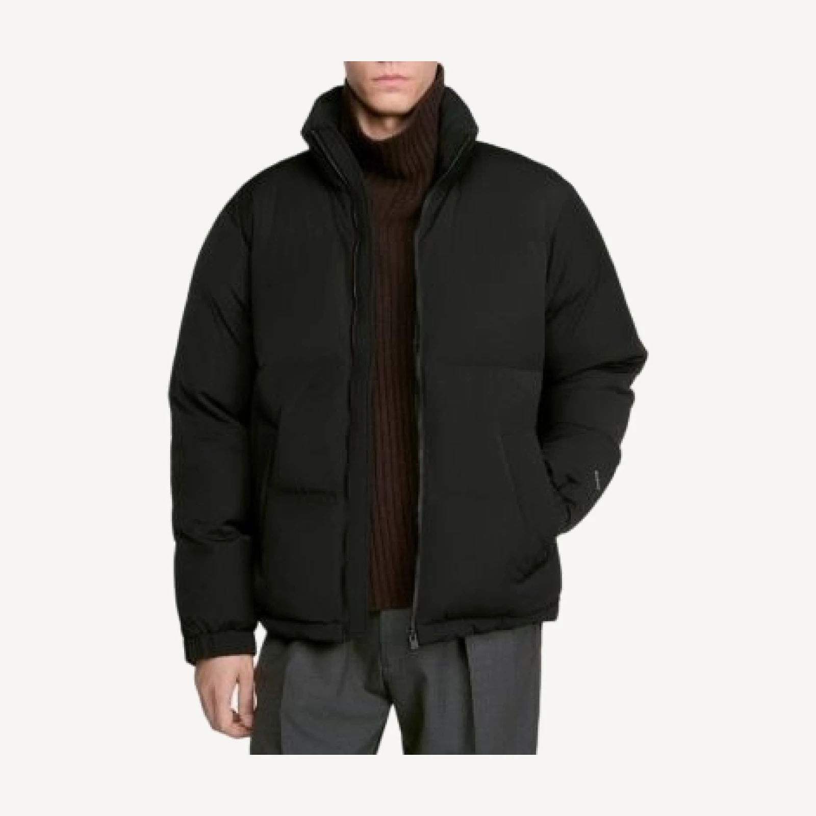 Sandro Tech Fabric Zip Puffer Jacket