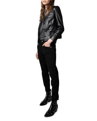 Zadig & Voltaire Liam Leather Button-Up Jacket