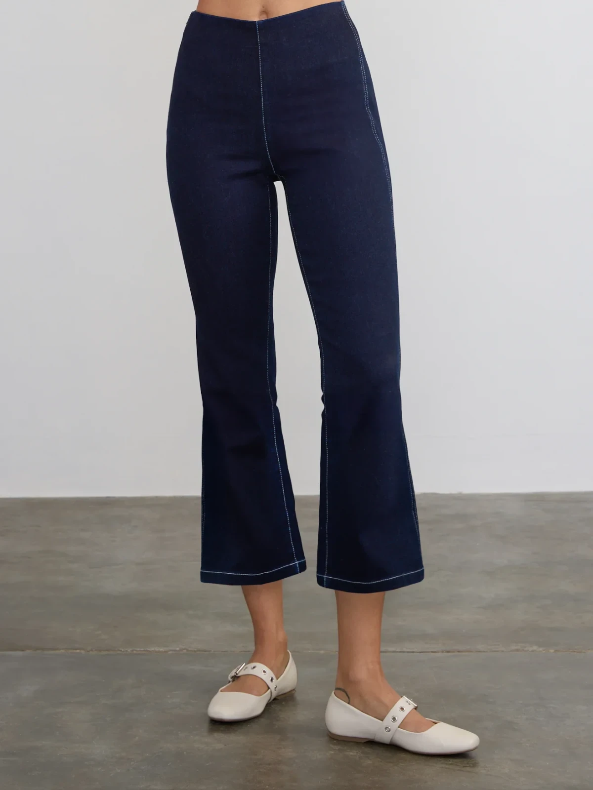 DENIM CROP FLARE PANT