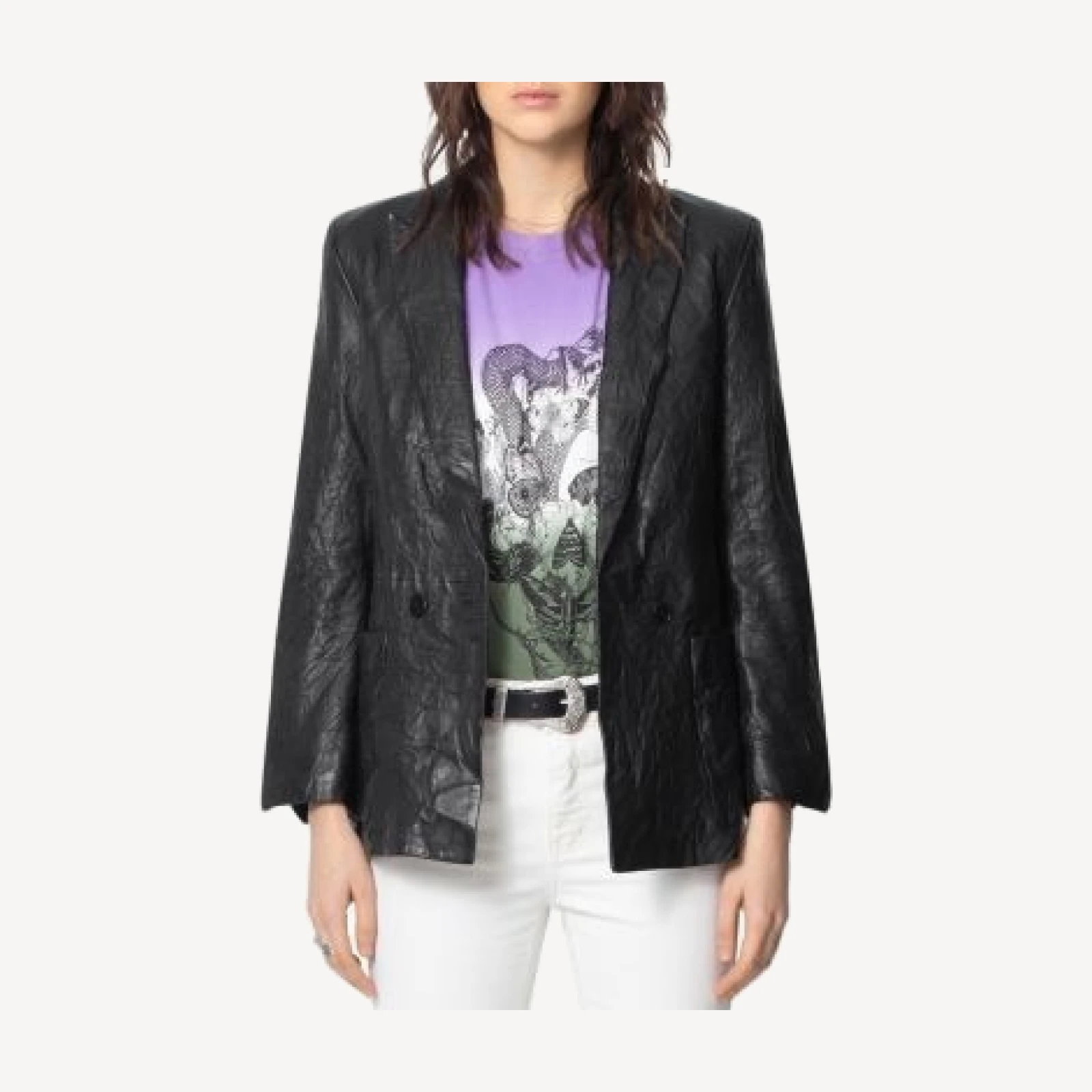 Zadig & Voltaire Wrinkled-Leather Jacket