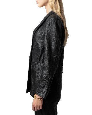Zadig & Voltaire Wrinkled-Leather Jacket