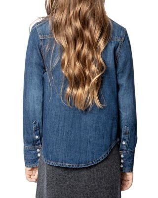 Zadig & Voltaire Girls' Rea Denim Shirt - Little Kid, Big Kid