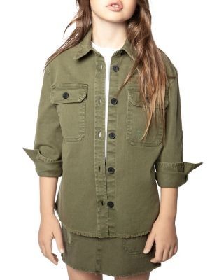 Zadig & Voltaire Girls' Bonnie Cotton Blend Shirt - Little Kid, Big Kid