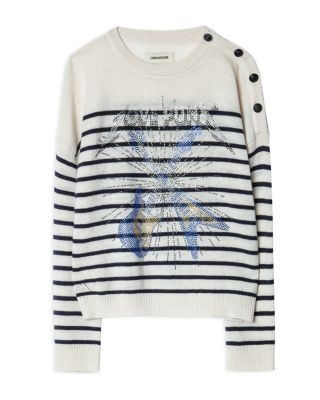 Zadig & Voltaire Girls' Ava Wool Blend Graphic Sweater - Little Kid, Big Kid