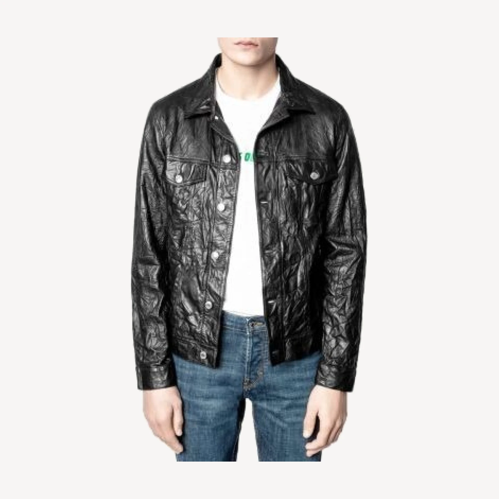 Zadig & Voltaire Crinkle Leather Jacket