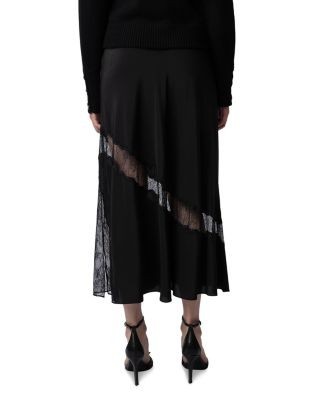 Zadig & Voltaire Jaylal Lace Detail Silk Skirt