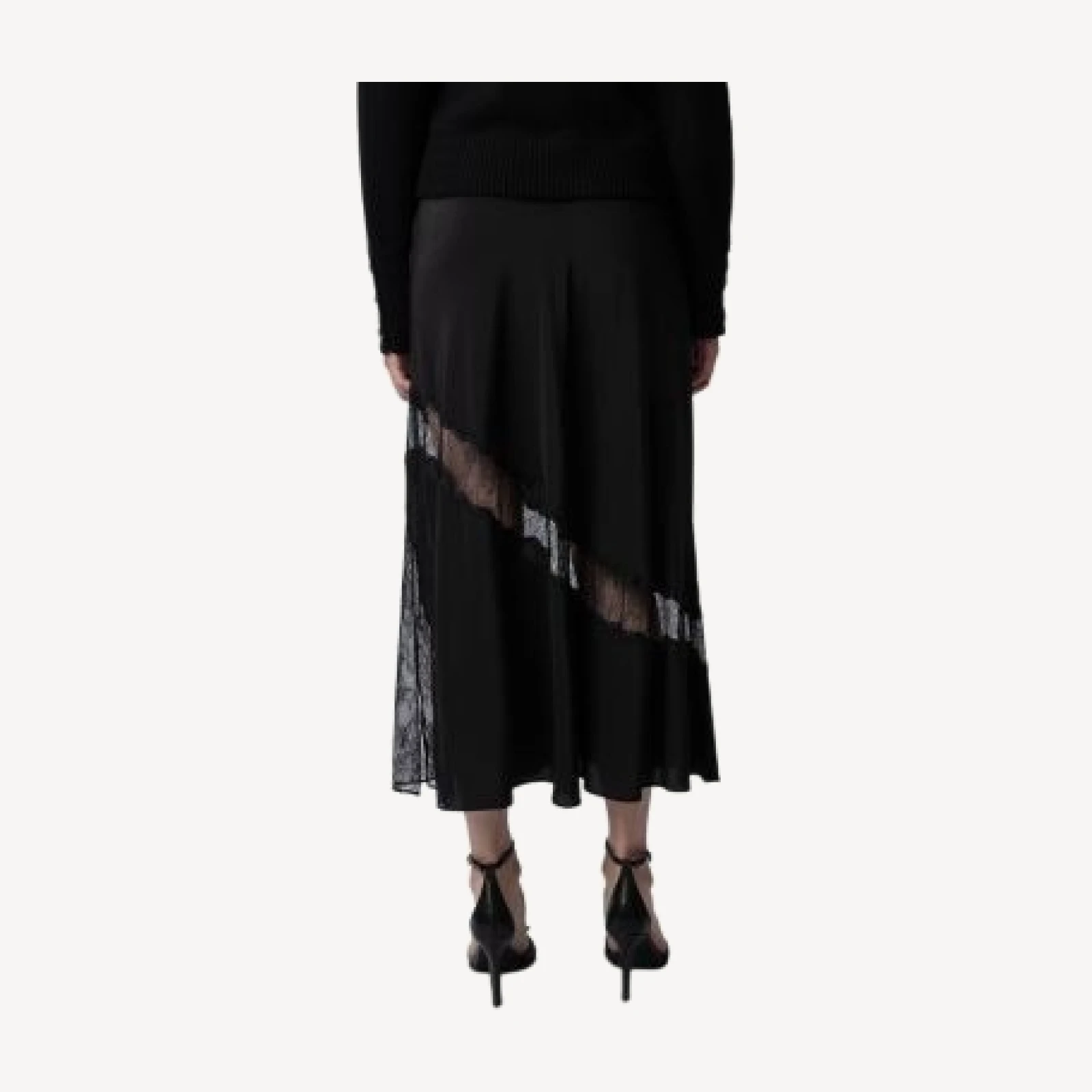 Zadig & Voltaire Jaylal Lace Detail Silk Skirt