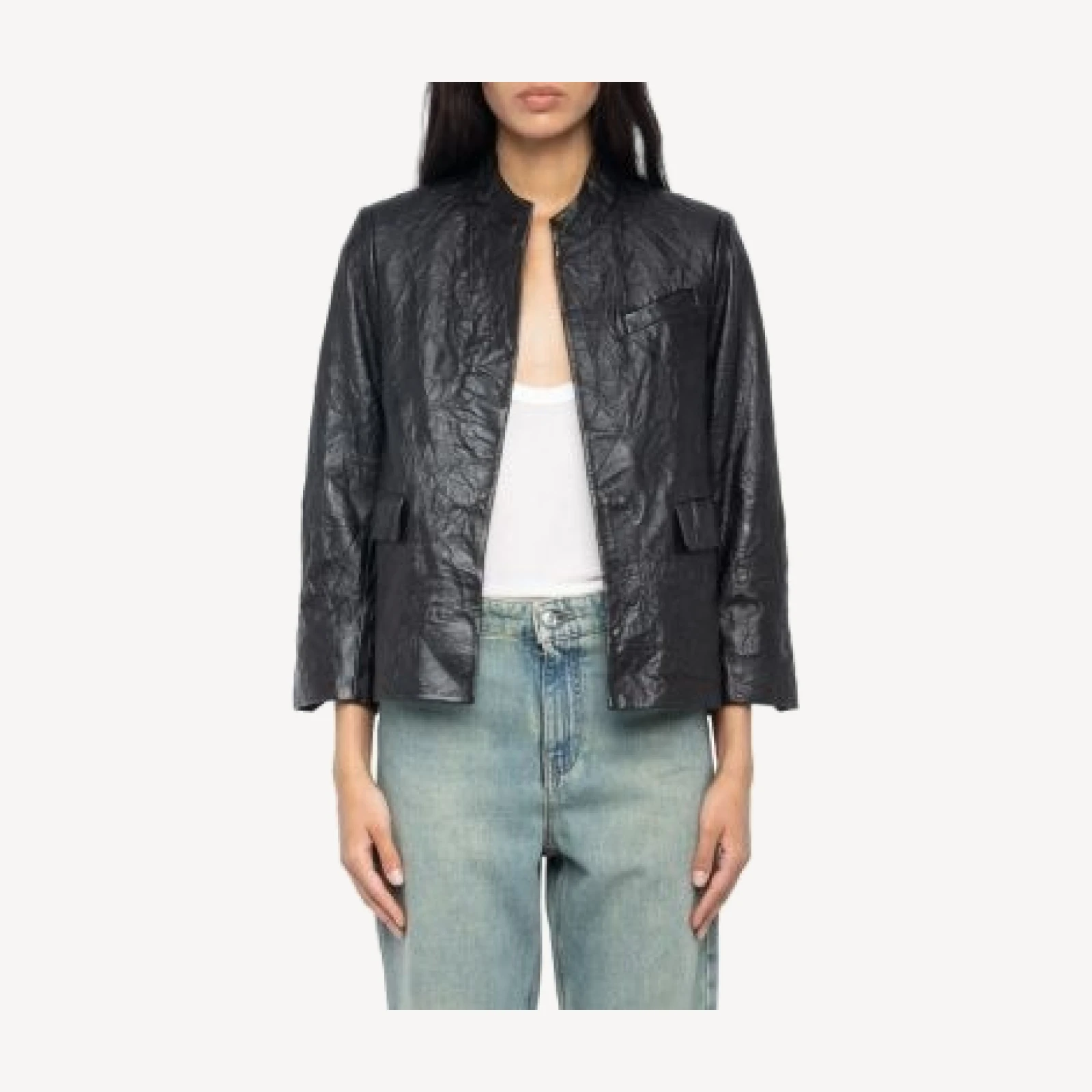 Zadig & Voltaire Veryn Cuir Froisse Leather Jacket