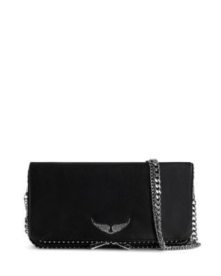 Zadig & Voltaire Rock Studded Leather Clutch