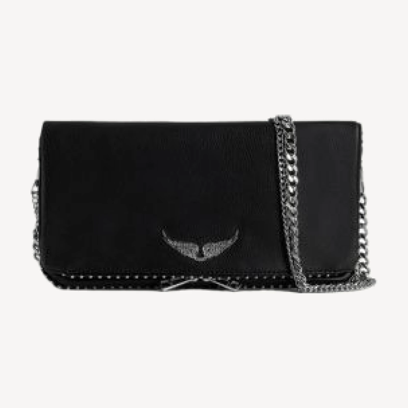 Zadig & Voltaire Rock Studded Leather Clutch