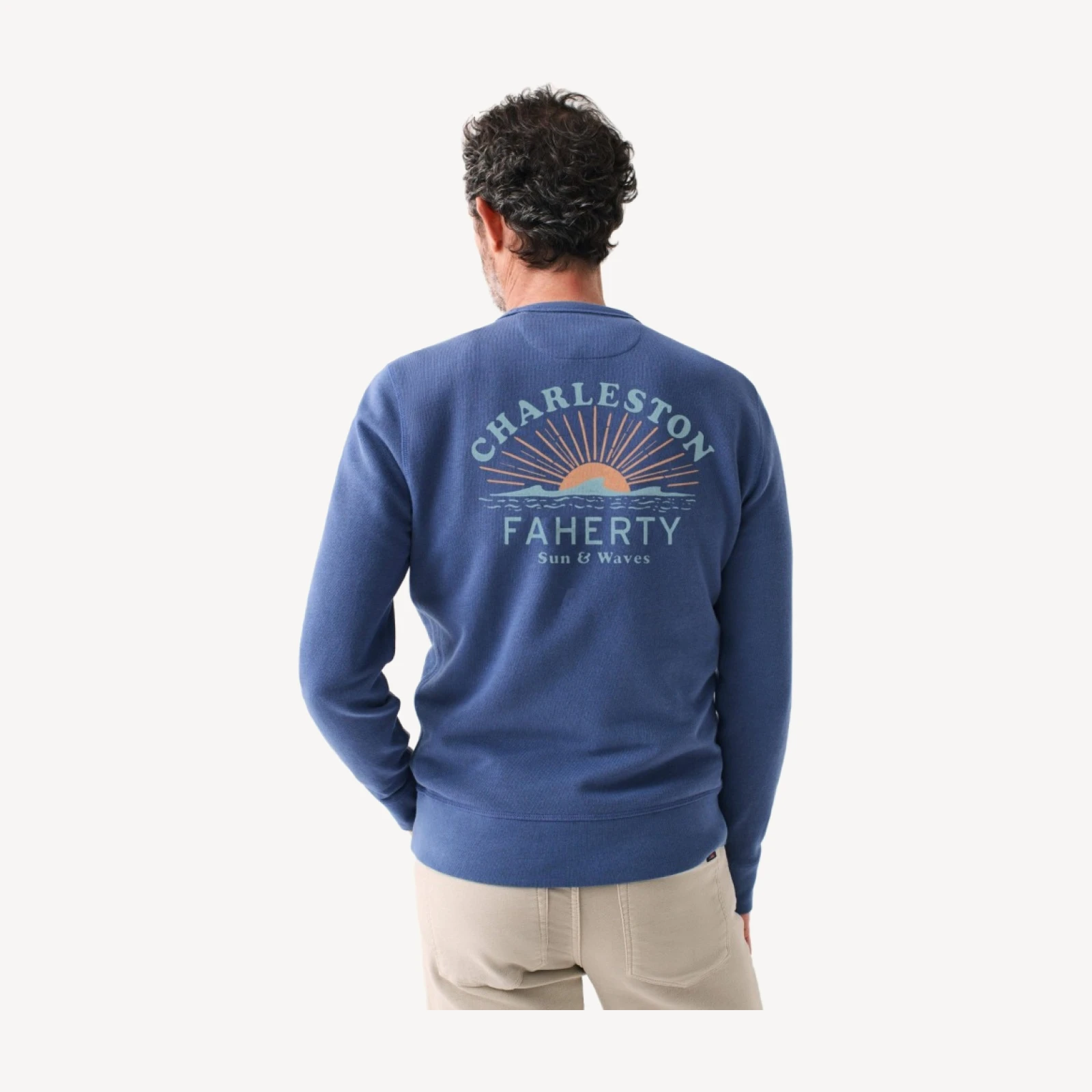 Charleston Long-Sleeve Terry Crewneck - Faded Navy