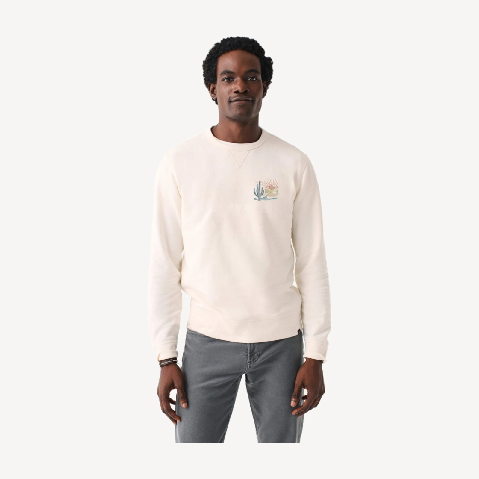 Scottsdale Long-Sleeve Terry Crewneck - Solar White