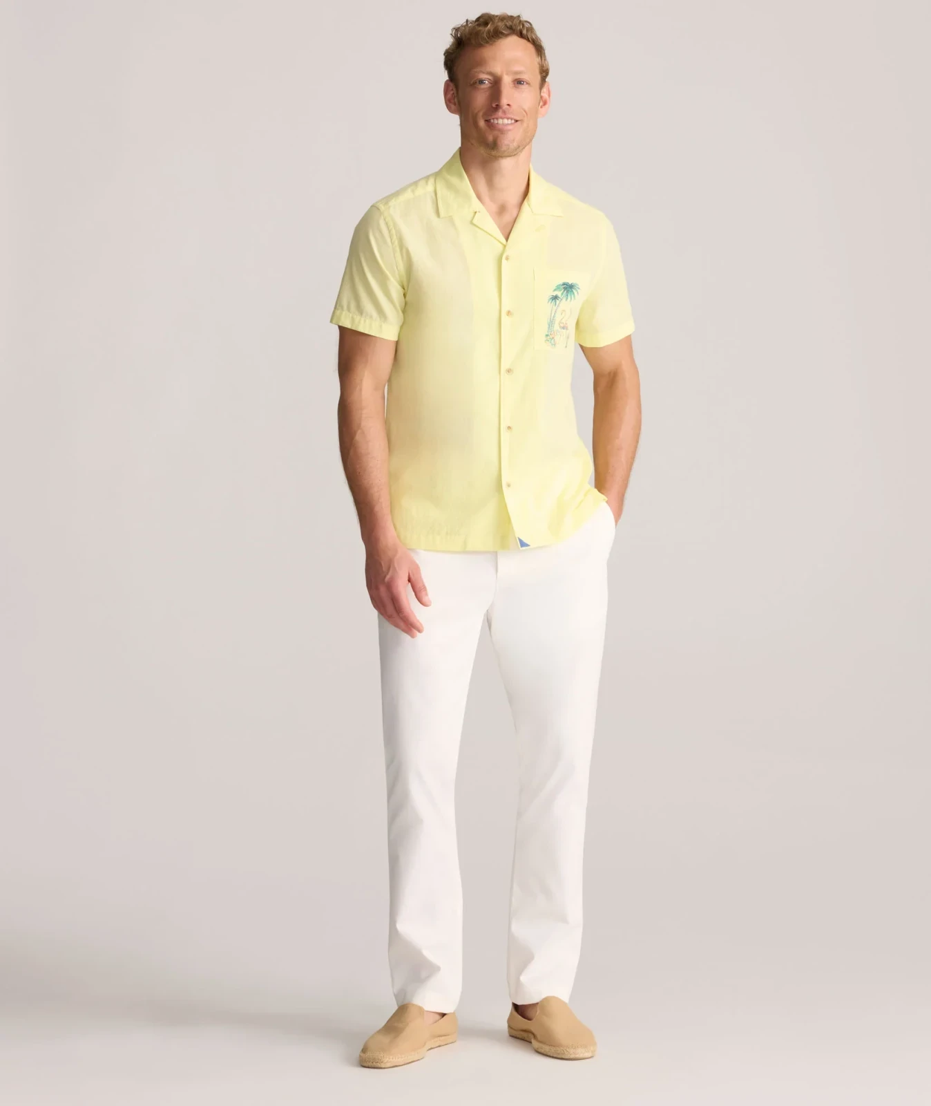 Vintage Wash Short-Sleeve Camp Collar Shirt