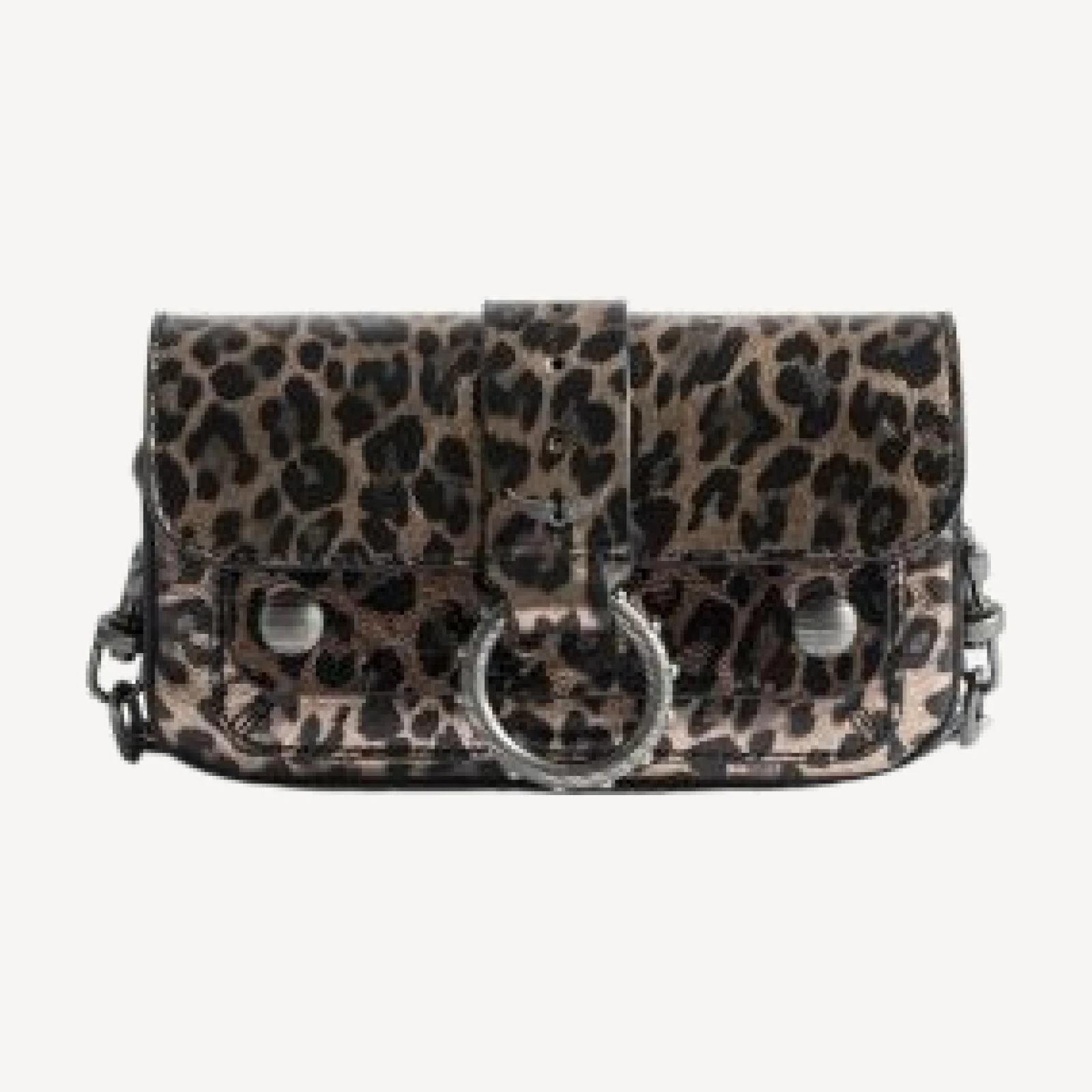 Zadig & Voltaire x Kate Moss Metallic Leopard Print Leather Chain Wallet