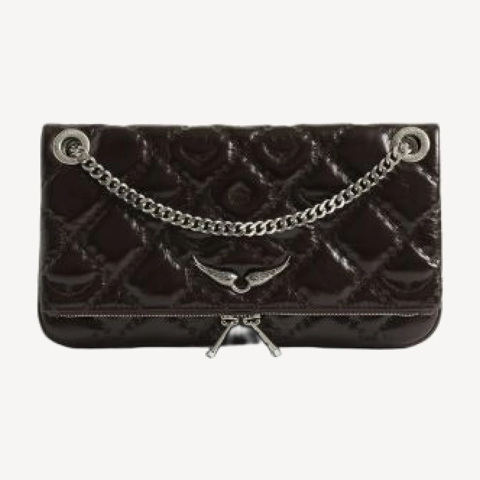 Zadig & Voltaire Rock Ii Vintage Effect Leather Monogram Clutch