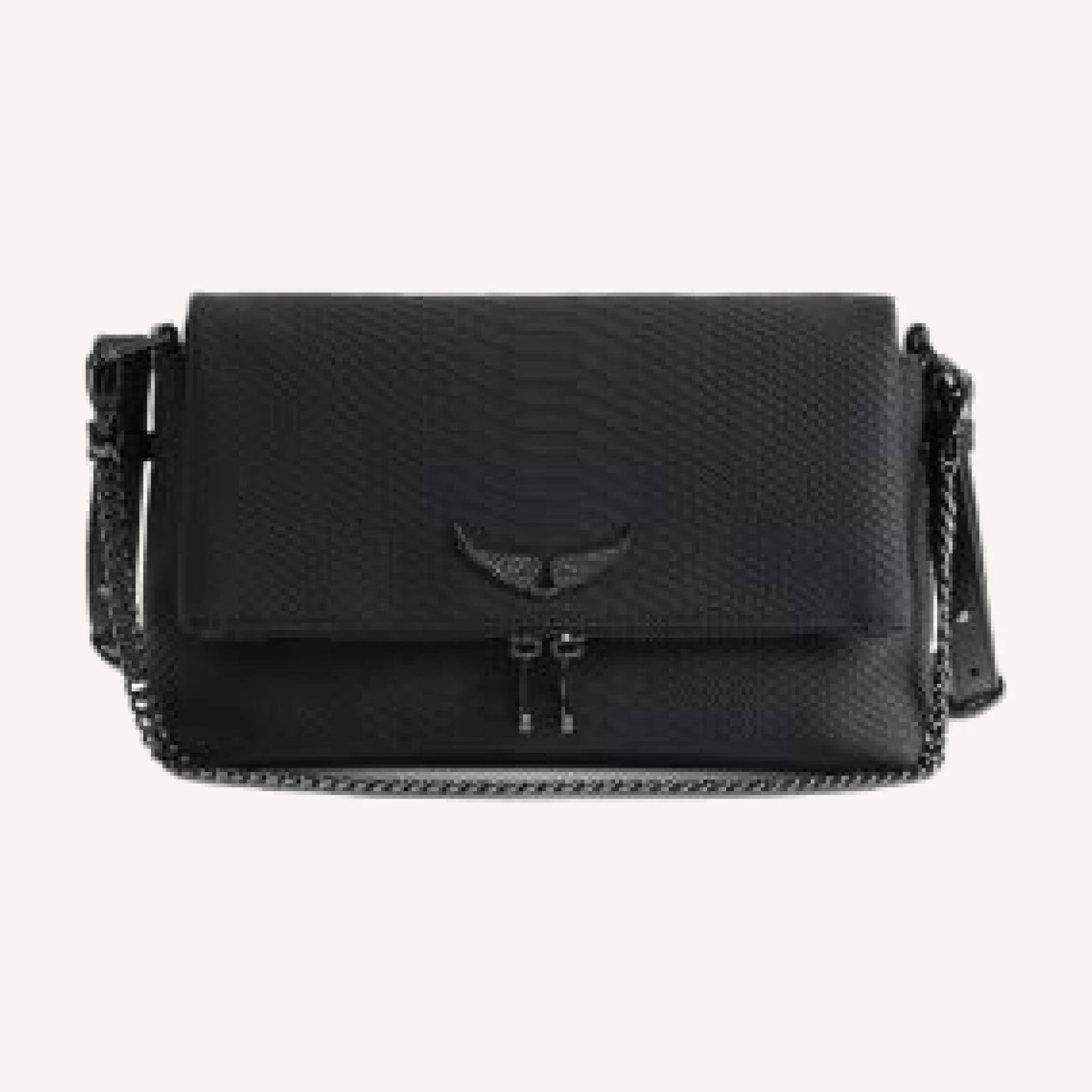 Zadig & Voltaire Rocky Ii Soft Savage Embossed Leather Shoulder Bag