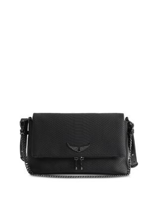 Zadig & Voltaire Rocky Ii Soft Savage Embossed Leather Shoulder Bag